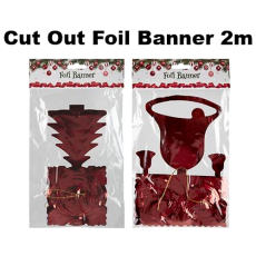 Christmas Cut Out Foil Banner 2m - Assorted